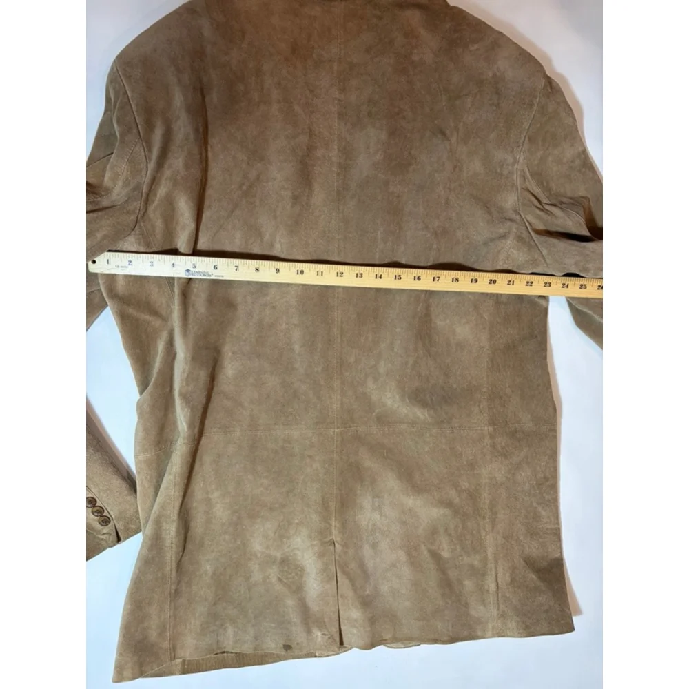 Apt 9 Suede Leather Blazer Jacket Brown 48 Long Western Classic Coat Mens